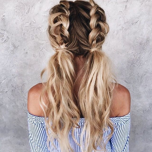 Dutch Braid Pigtails Hairstyle for short girls