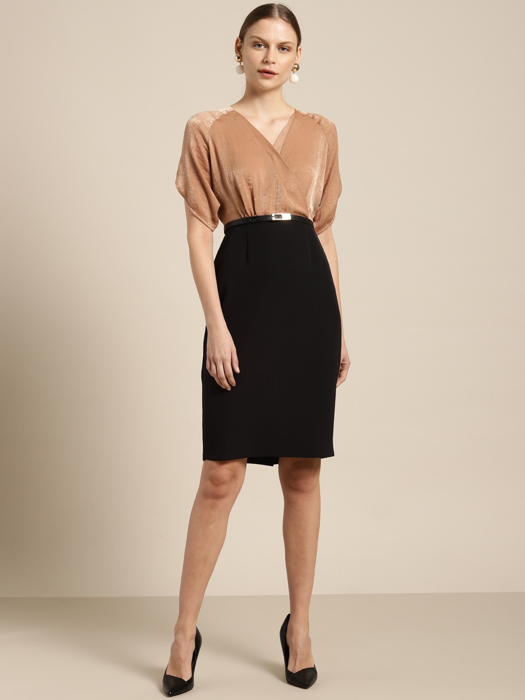 Beige and black dress - top 14 dresses from Myntra for coolest parties ever