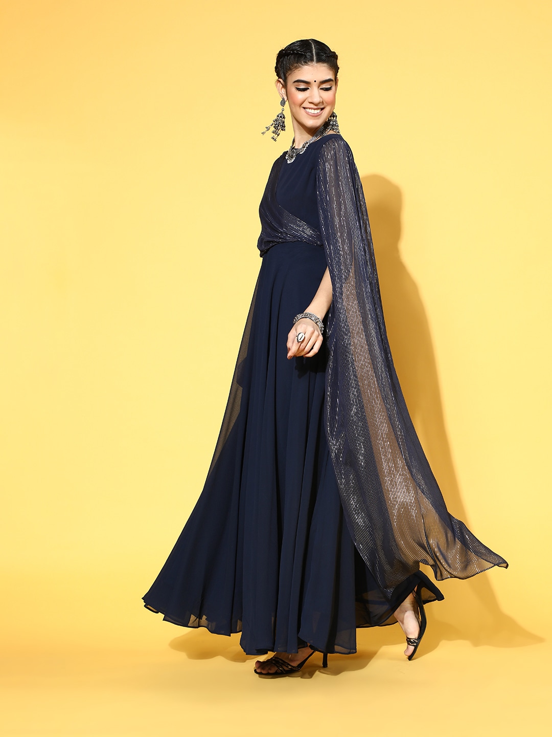 Blue ethnic maxi dress- top 14 dresses from Myntra